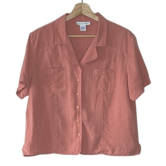 ANNA AND FRANK 100% SILK BUTTON DOWN SHIRT SIZE L - Picture 1 of 7